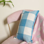 Blue Checkered Bed Pillow Cover Nestasia