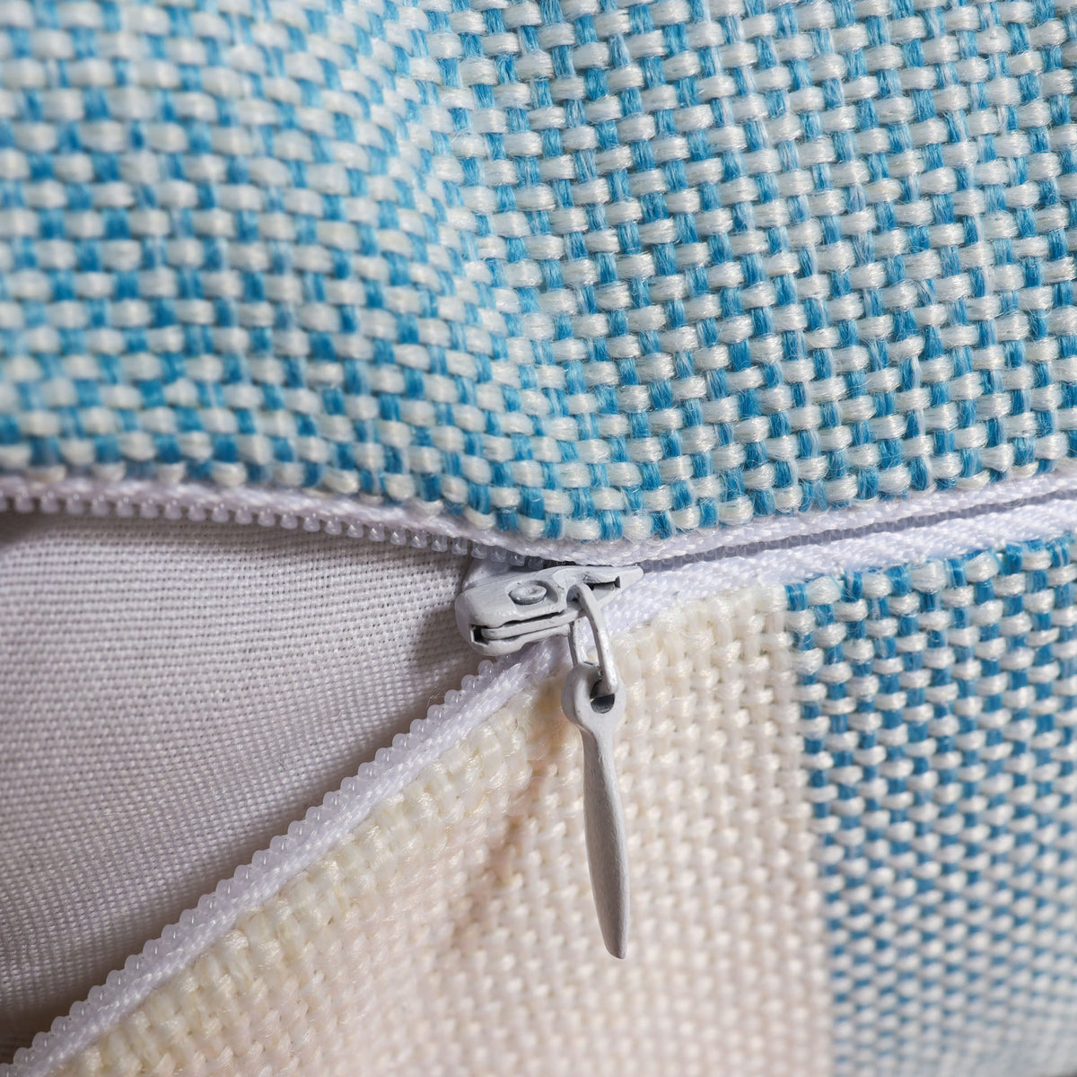 Blue Checkered Bed Pillow Cover Nestasia