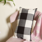 Black-grey Checkered Bed Pillow Cover Nestasia
