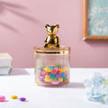 Vintage Jar With Bear Lid Amber 350ml Nestasia