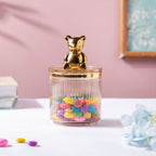 Vintage Jar With Bear Lid Amber 350ml Nestasia