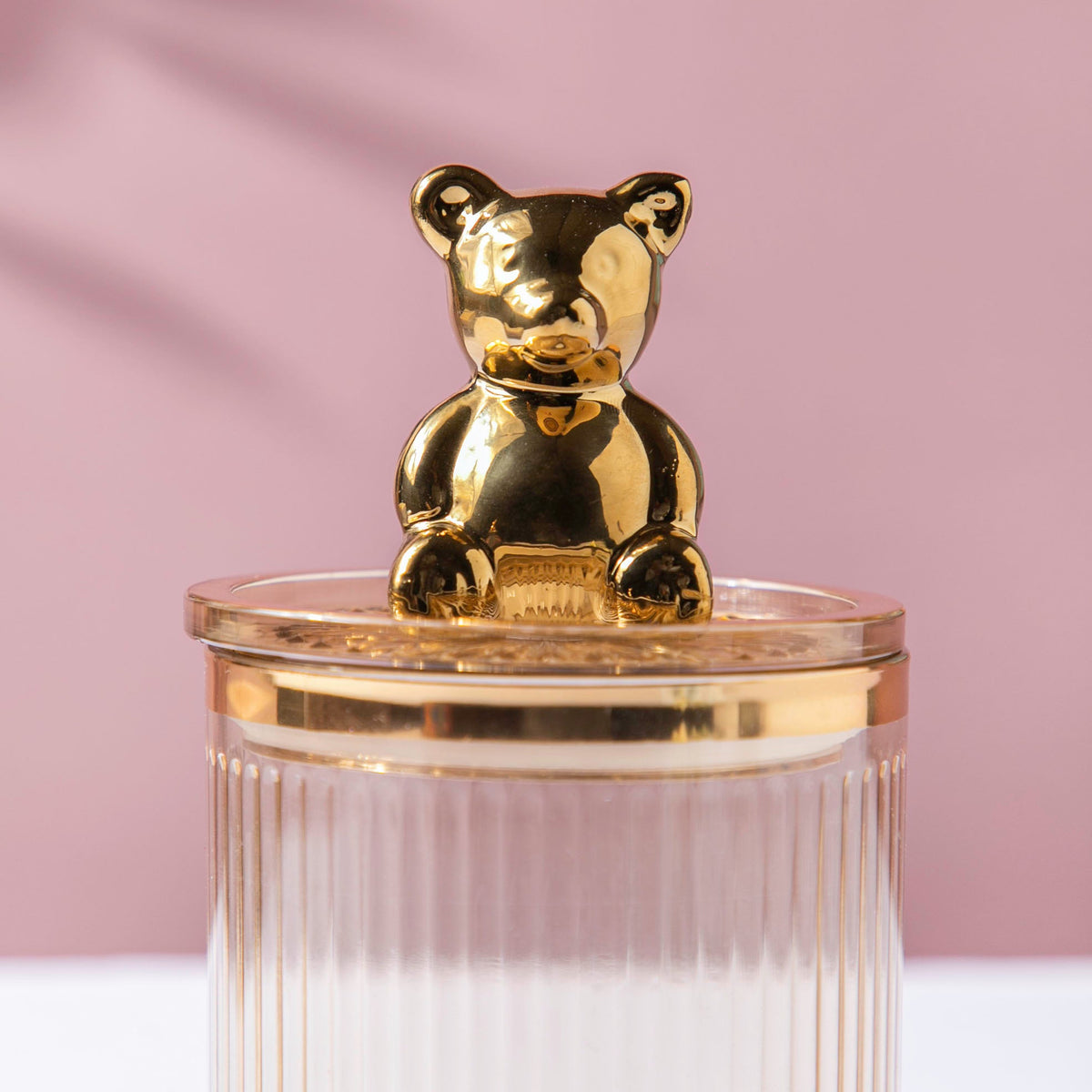Vintage Jar With Bear Lid Amber 350ml Nestasia