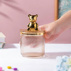 Vintage Jar With Bear Lid Amber 350ml Nestasia