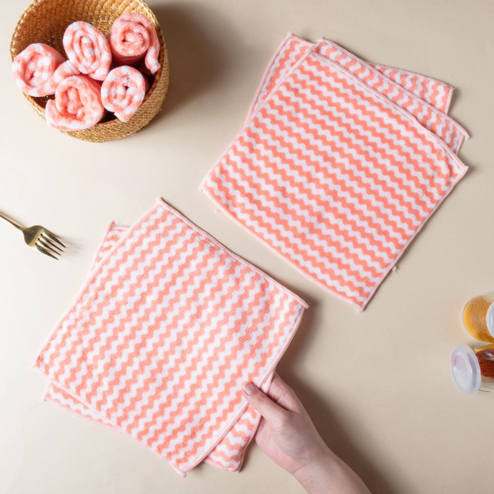 Soft Duster Cloth Peach Set Of 10 Nestasia