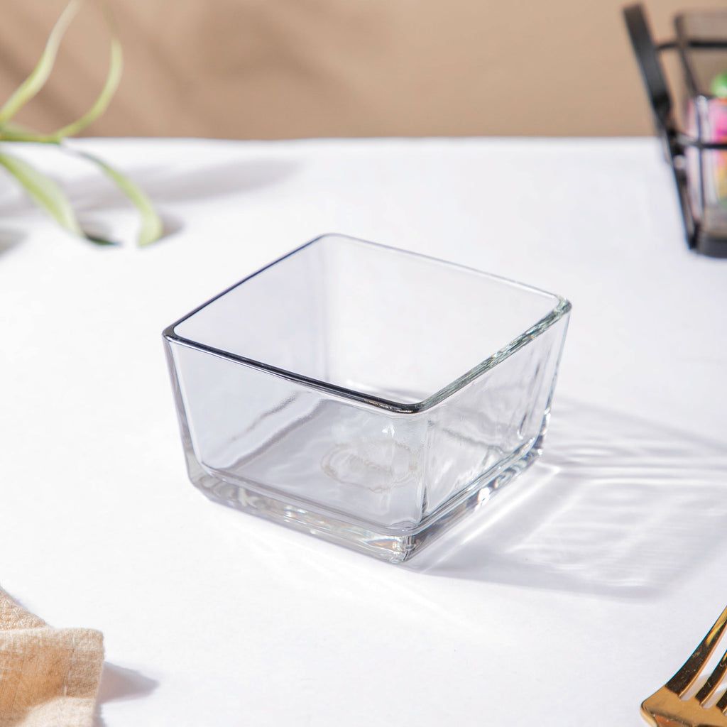 Clear Glass Bowl With Tray Set Of 3 200ml Nestasia
