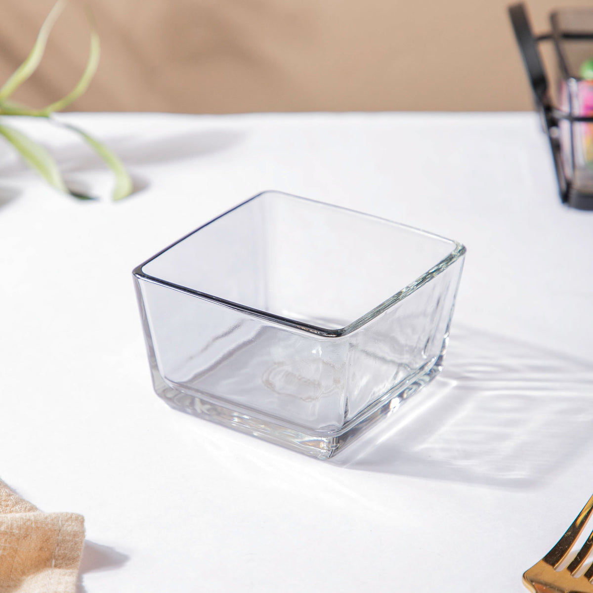 Clear Glass Bowl With Tray Set Of 3 200ml Nestasia