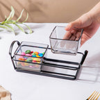 Clear Glass Bowl With Tray Set Of 3 200ml Nestasia
