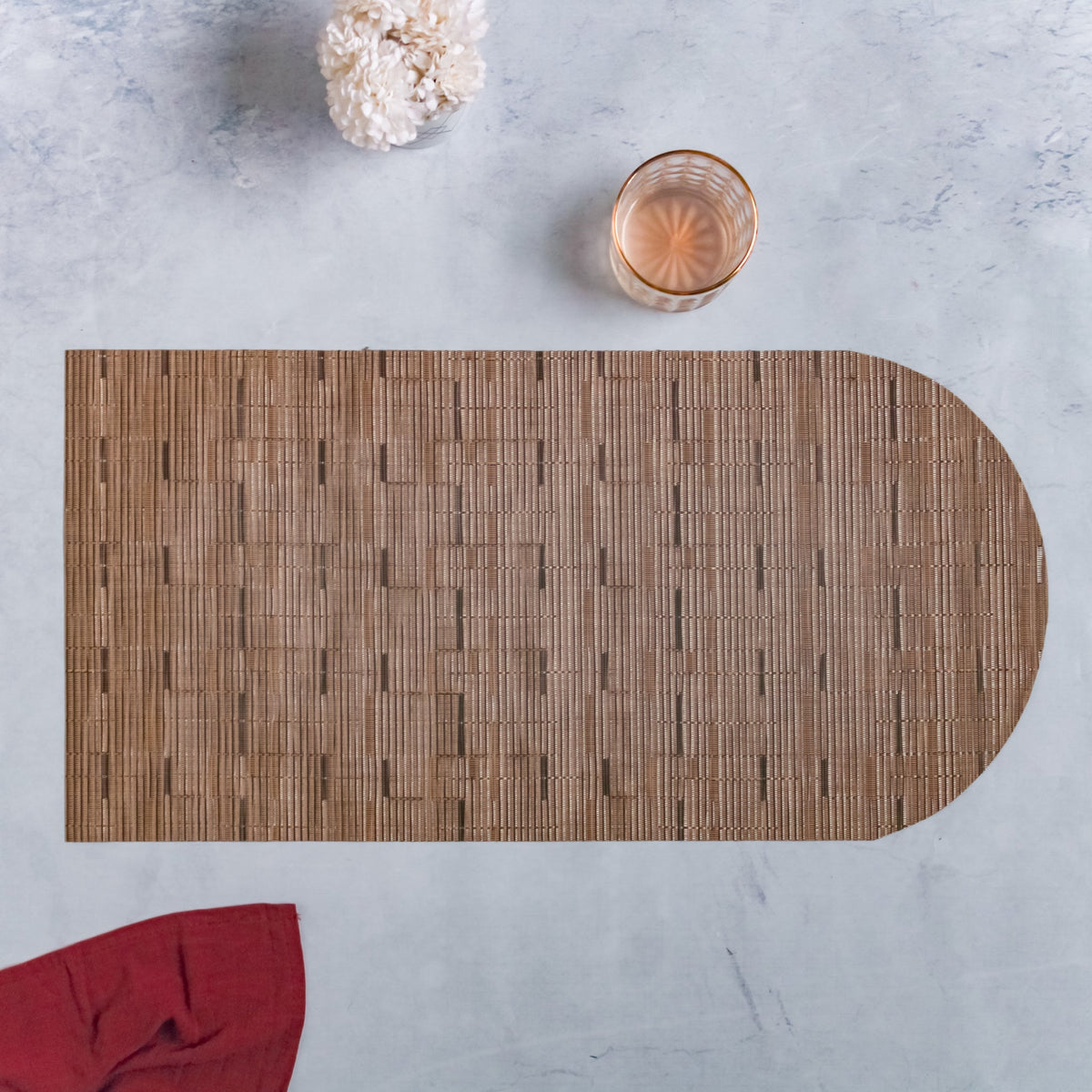 Long Center Table Placemat Brown Nestasia