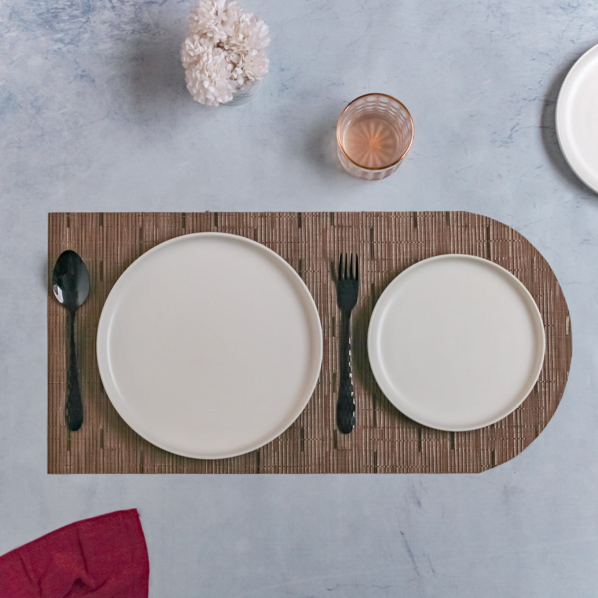 Long Center Table Placemat Brown Nestasia