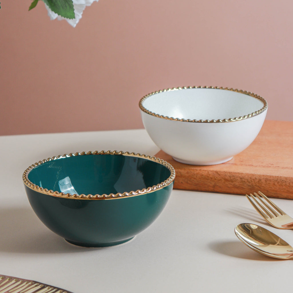 Snack Bowl With Gold Rim 300 ml Nestasia