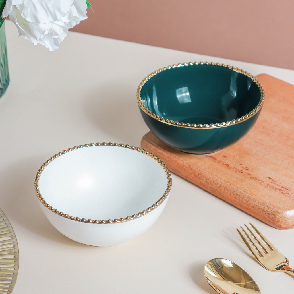 Snack Bowl With Gold Rim 300 ml Nestasia