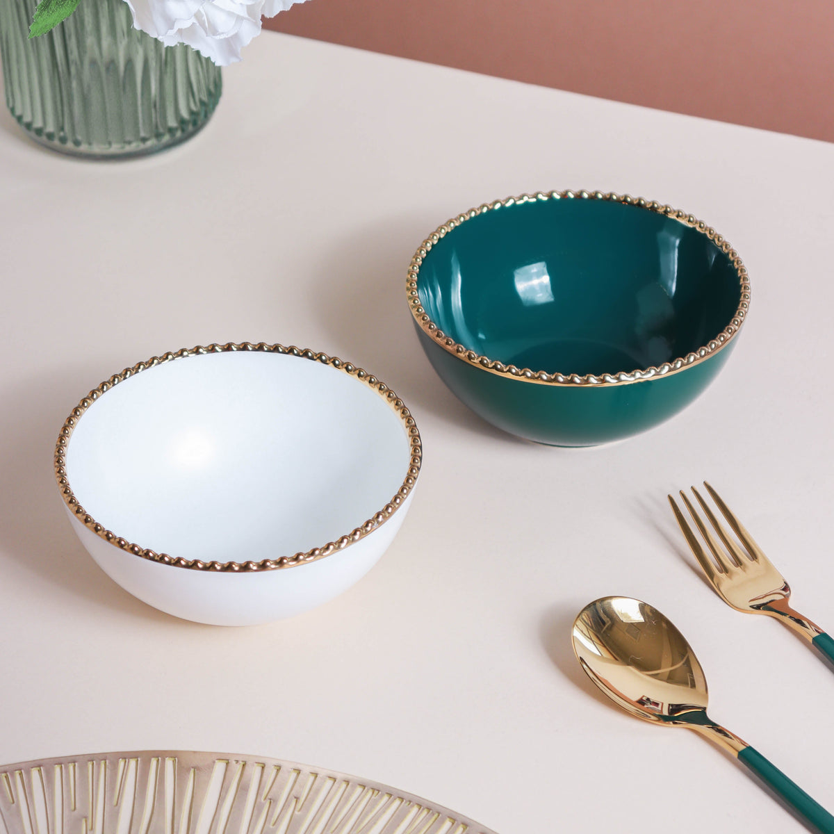 Snack Bowl With Gold Rim 300 ml Nestasia