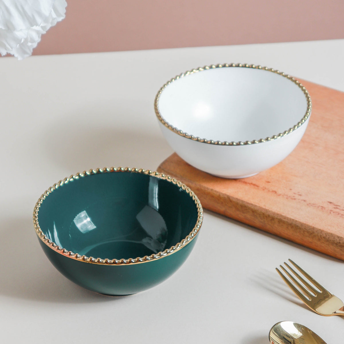 Snack Bowl With Gold Rim 300 ml Nestasia