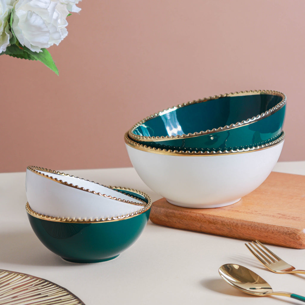Snack Bowl With Gold Rim 300 ml Nestasia
