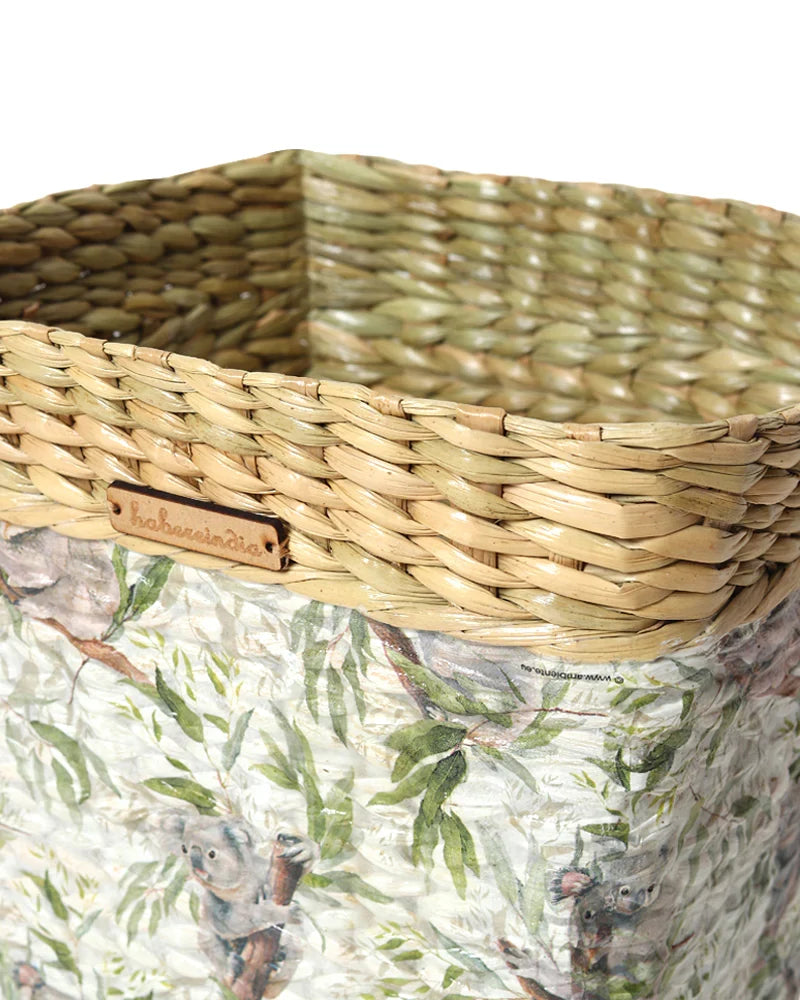 Natural Seagrass Waste Bin for Living Room, Bedroom and Office