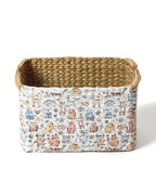 Seagrass Basket with Handles for Shelf Organization and Decorative Storage