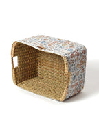 Seagrass Basket with Handles for Shelf Organization and Decorative Storage