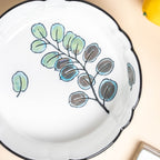 Green Aspen Leaves Serving Bowl 7.5 Inch Nestasia