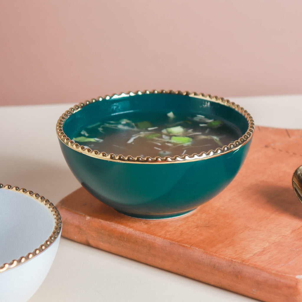 Snack Bowl With Gold Rim 300 ml Nestasia