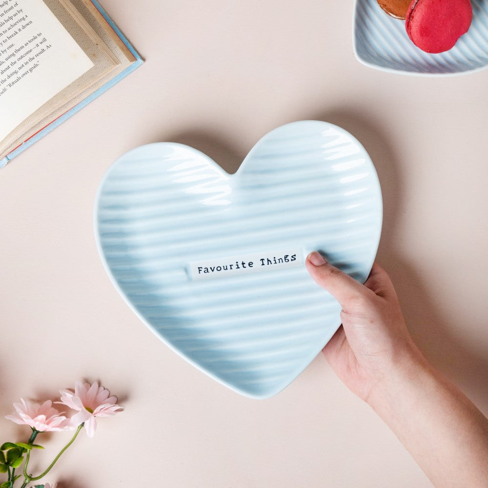 Large Heart Starter Plate Blue Nestasia