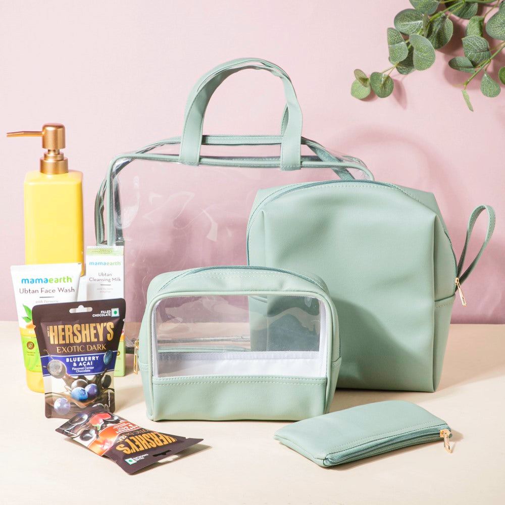 Travel Kit And Dispenser Pamper Hamper Set Of 6 Nestasia