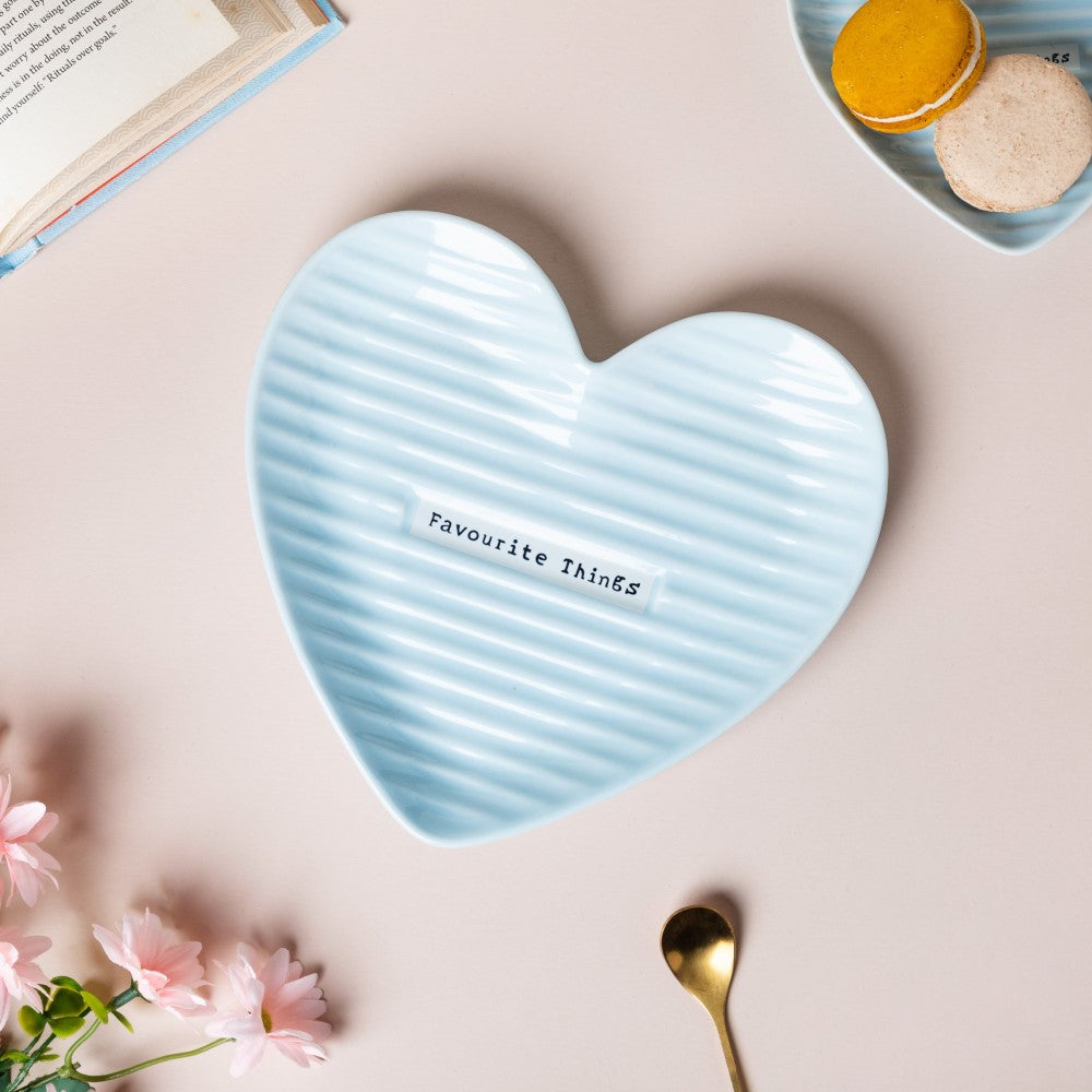 Large Heart Starter Plate Blue Nestasia