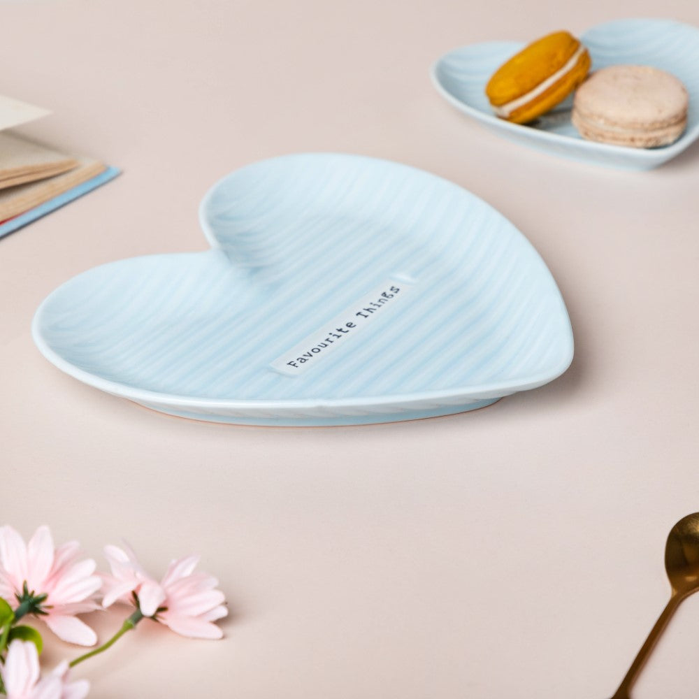 Large Heart Starter Plate Blue Nestasia
