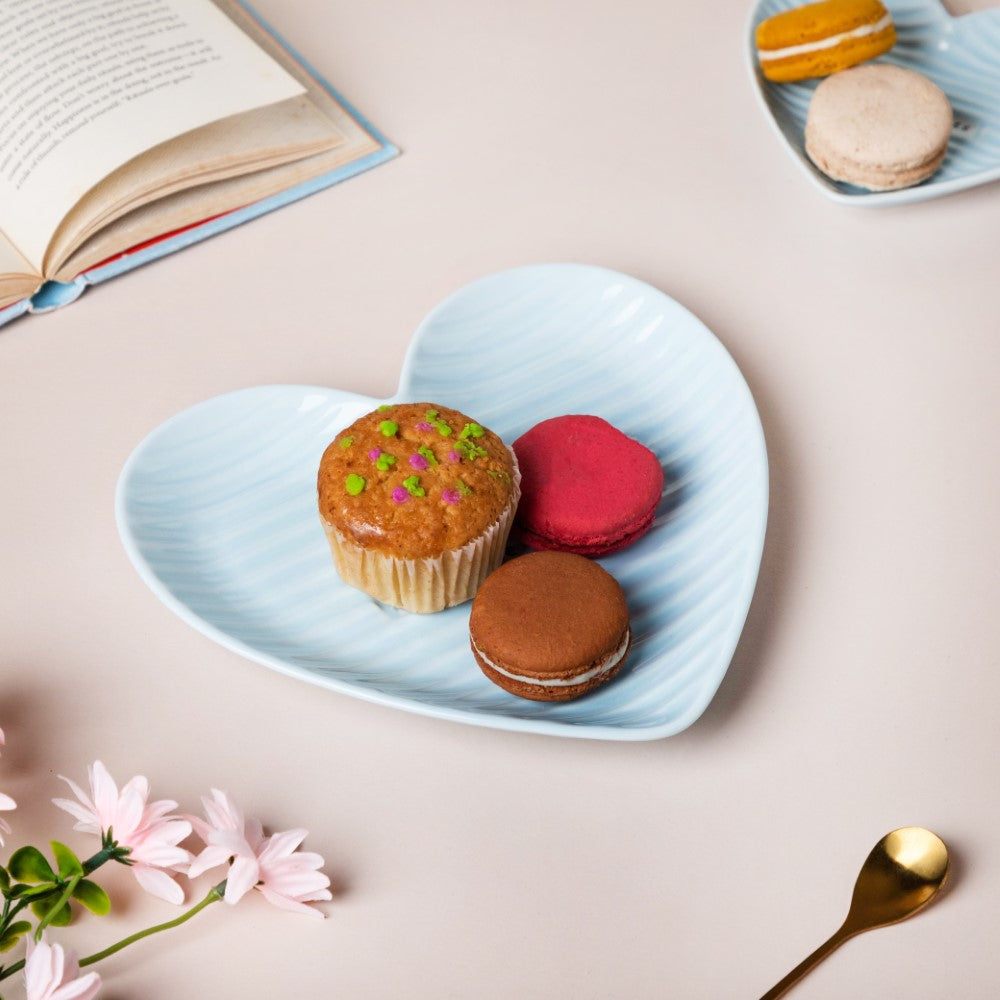 Large Heart Starter Plate Blue Nestasia