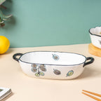 Aspen Leaves Long Serving Bowl 8 Inch Nestasia