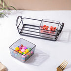 Clear Glass Bowl With Tray Set Of 3 200ml Nestasia