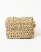 Handmade Seagrass Storage Box with Lid for Wardrobe & Accessories