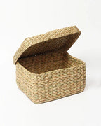 Handmade Seagrass Storage Box with Lid for Wardrobe & Accessories