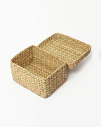 Handmade Seagrass Storage Box with Lid for Wardrobe & Accessories