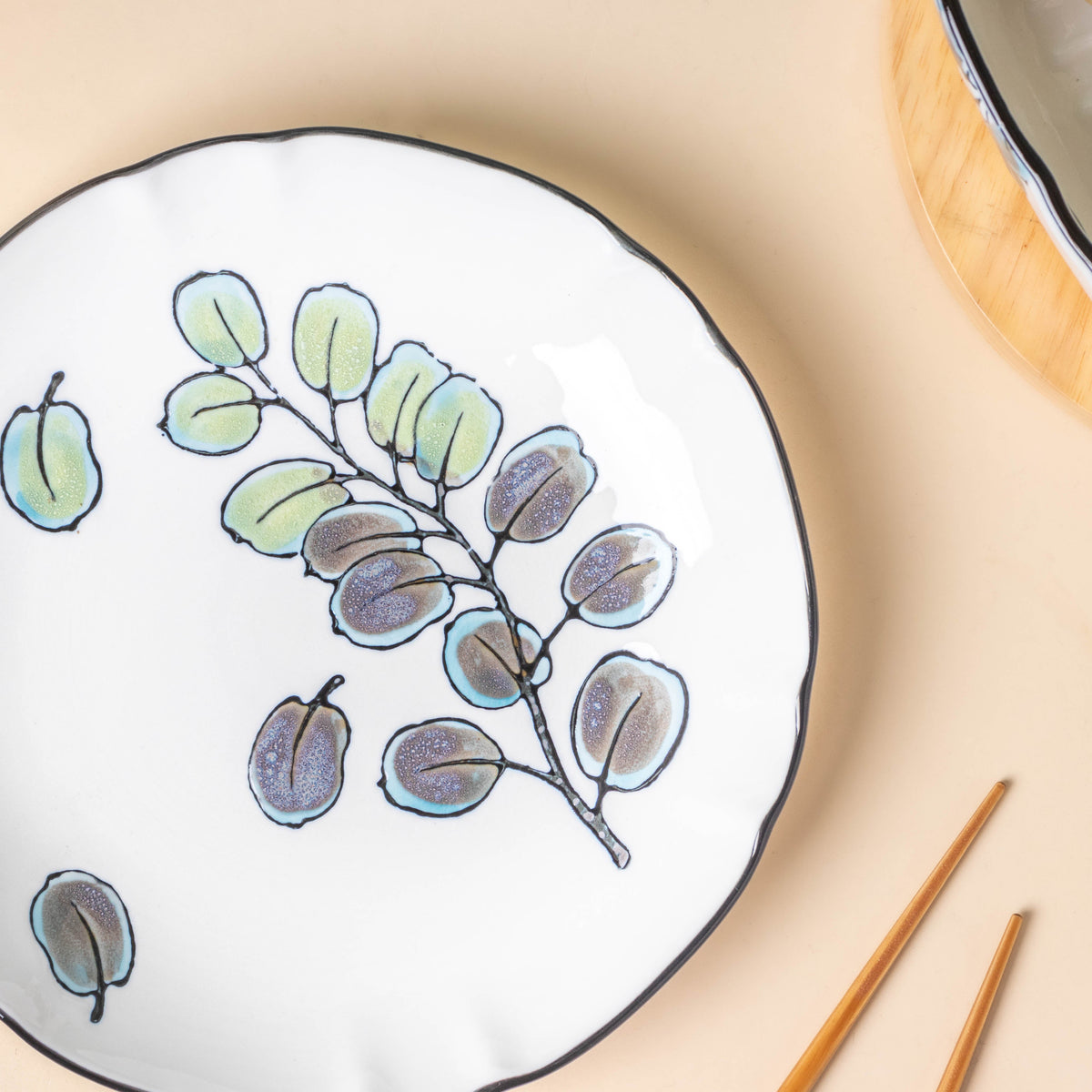 Aspen Leaves Snack Plate 7.5 Inch Nestasia