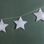 Festive Shimmery Star Bunting Silver 98 Inch Nestasia