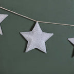 Festive Shimmery Star Bunting Silver 98 Inch Nestasia