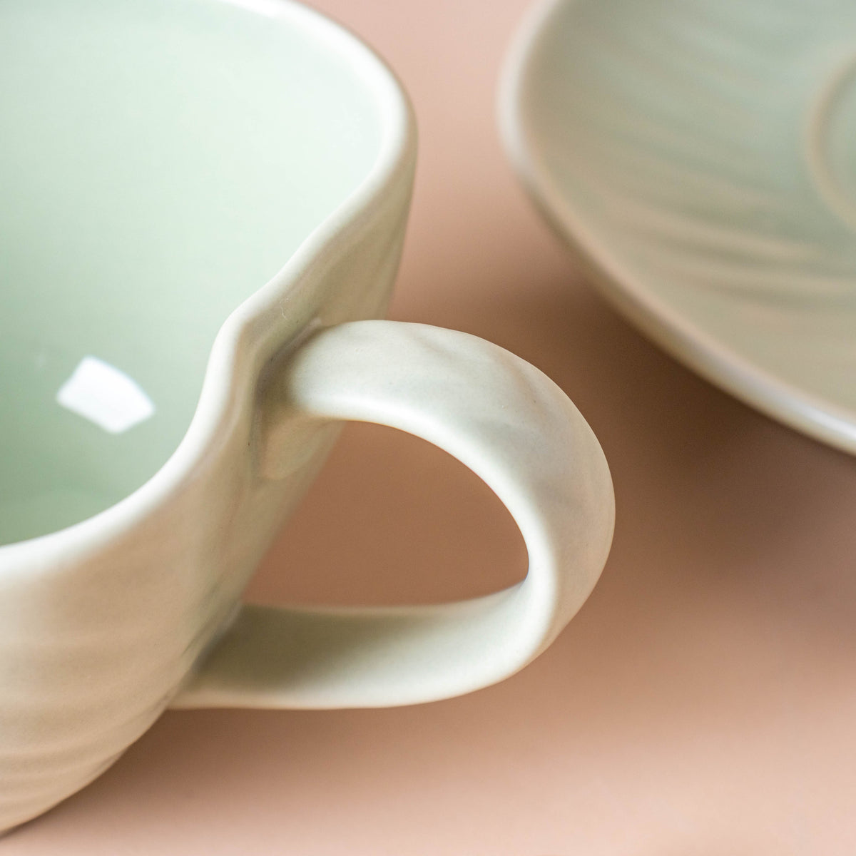 Taro Leaf Green Cup and Saucer Nestasia