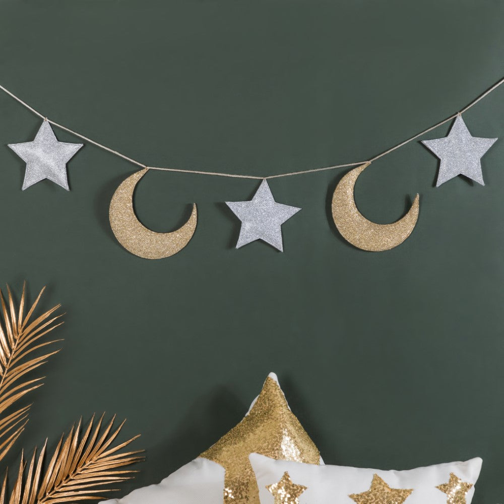 Festive Star And Moon Bunting 98 Inch Nestasia