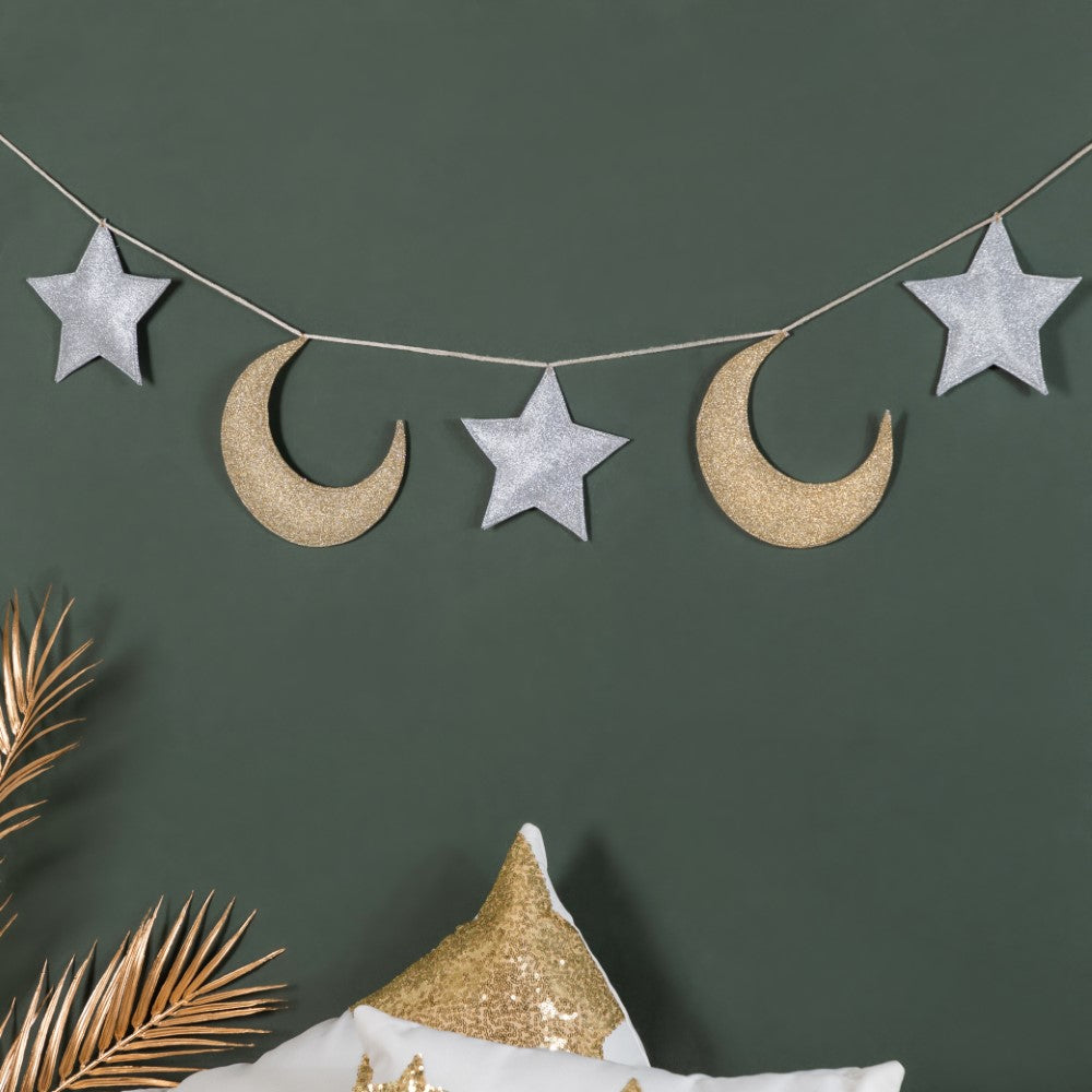 Festive Star And Moon Bunting 98 Inch Nestasia