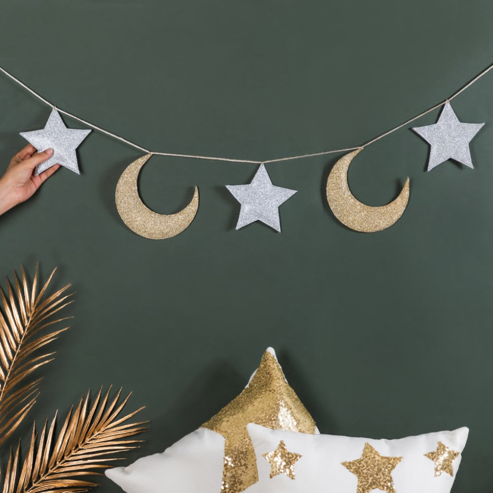 Festive Star And Moon Bunting 98 Inch Nestasia