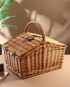Multi-Purpose Wicker Picnic Basket for Food, Picnic, and Leisure Use