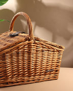 Multi-Purpose Wicker Picnic Basket for Food, Picnic, and Leisure Use