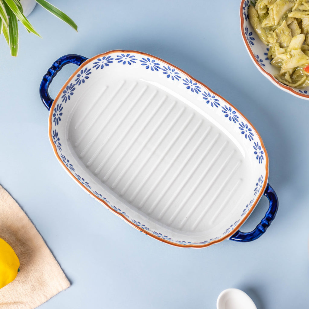 Blue Daisy Baking Bowl 10 Inch Large Nestasia