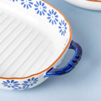 Blue Daisy Baking Bowl 10 Inch Large Nestasia