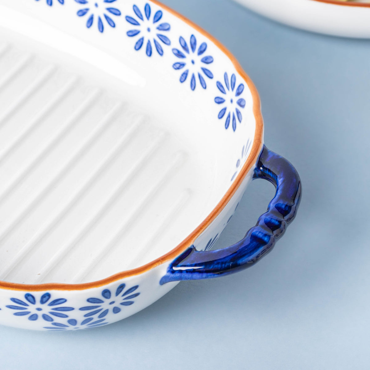 Blue Daisy Baking Bowl 10 Inch Large Nestasia