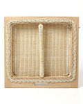 Wicker Modular Basket with Divider for Pantry, Cabinet, and Drawer Organization