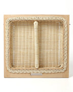 Wicker Modular Basket with Divider for Pantry, Cabinet, and Drawer Organization