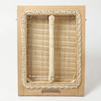 Rustic Wicker Pull-Out Storage Basket with Partition for Kitchen and Home Use