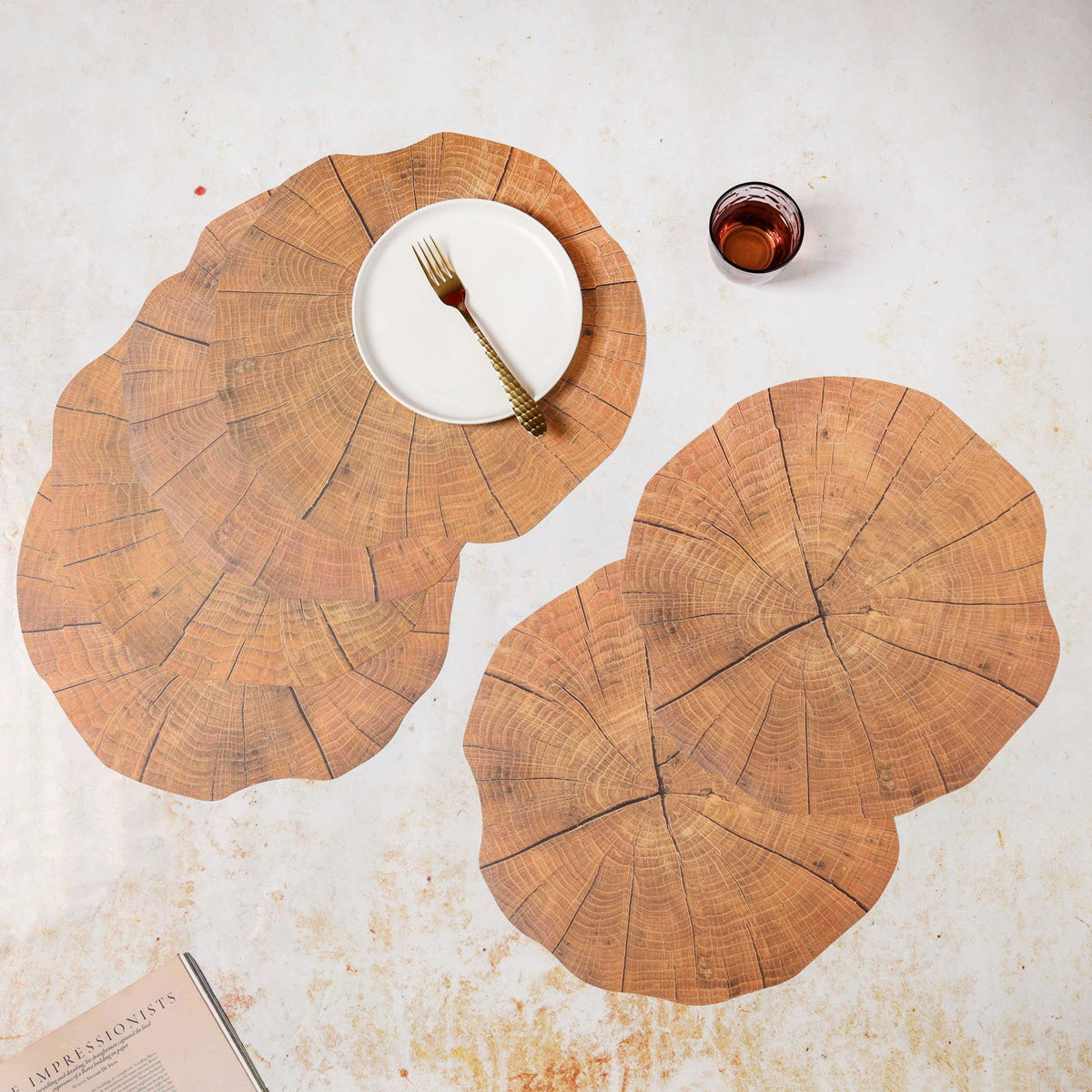 Wood Table Mat Set of 6 Nestasia