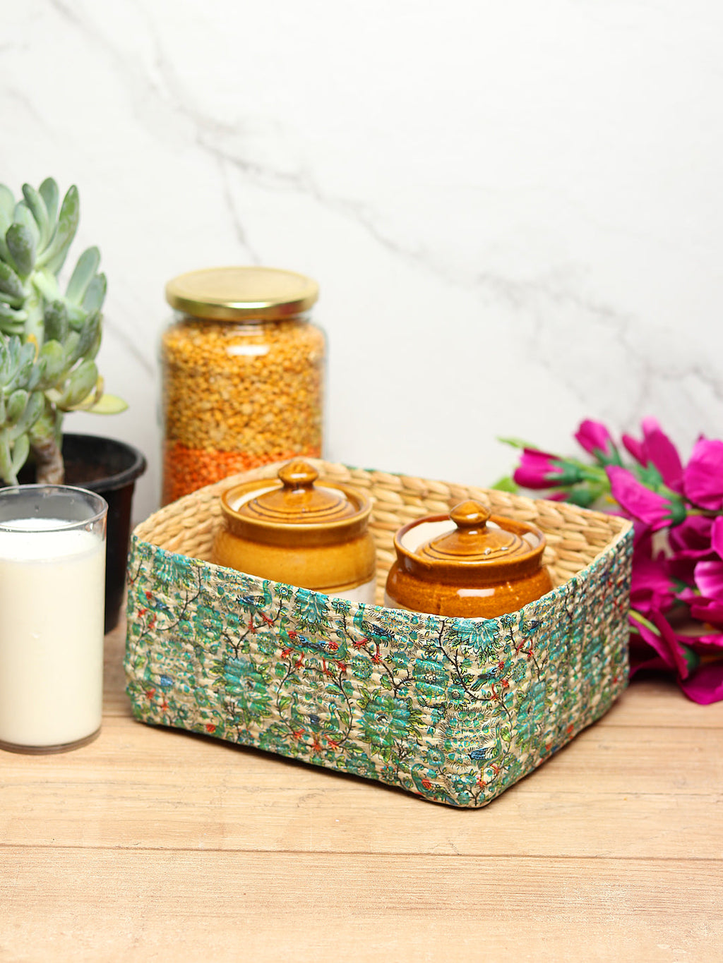 Multipurpose Seagrass Tray for Organising Accessories, Jewelry, and Home Essentials